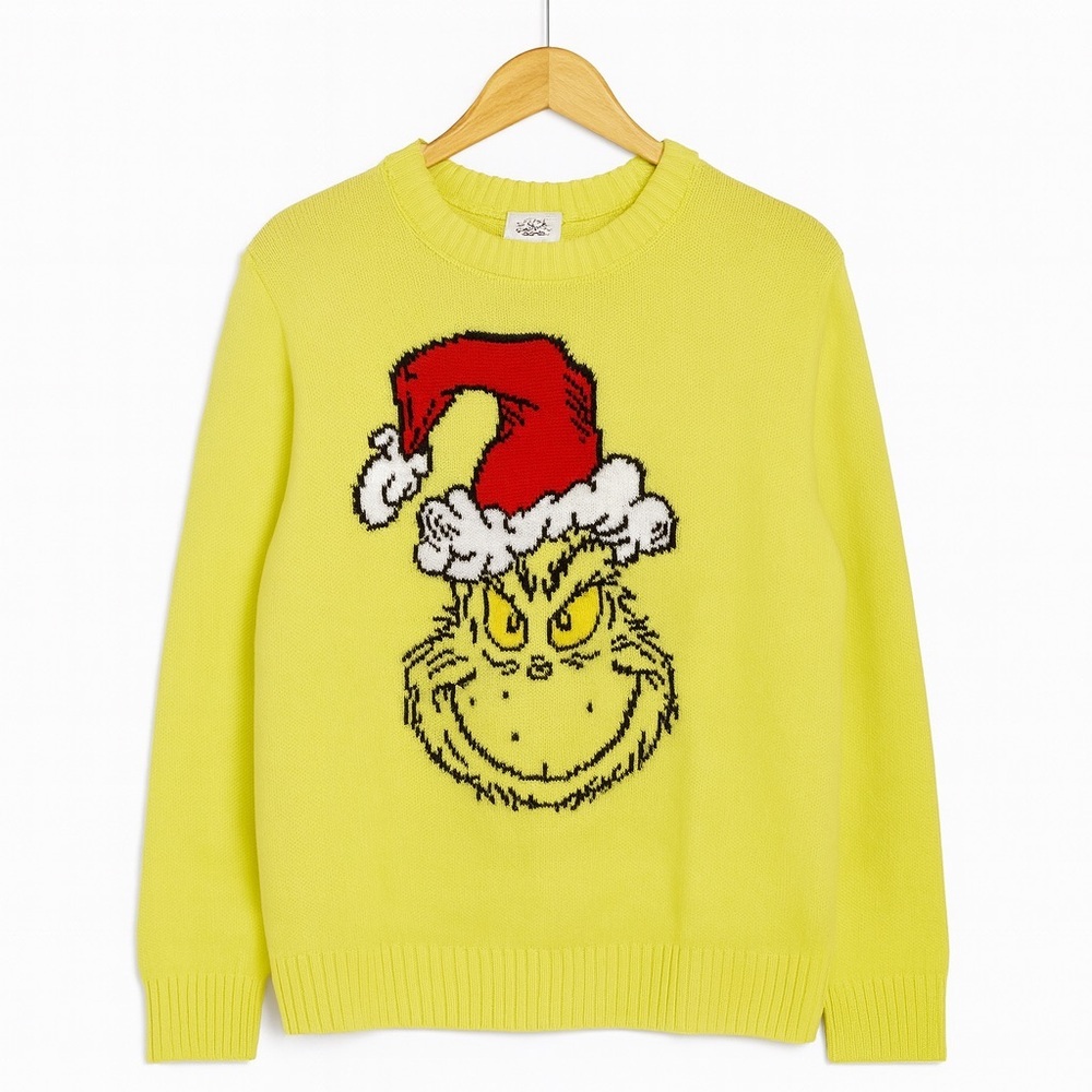 Women's Lime Sweater with Grinch Design
